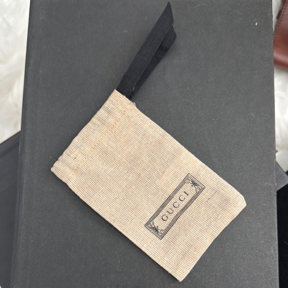 Gucci Tan Fabric Pouch with Black Detail